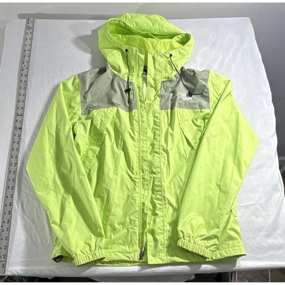 The North Face Mens DryVent Windbreaker Jacket Neon Lime Green Gray Small